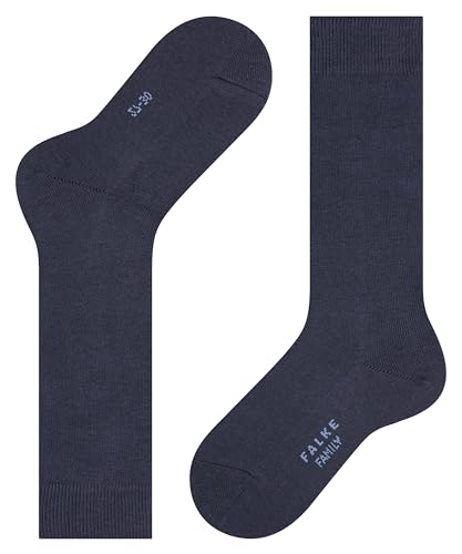 FALKE Unisex Kinder Kniestrümpfe Family K KH Baumwolle lang einfarbig 1 Paar, Blau (Dark Marine 6170), 39-42 von FALKE