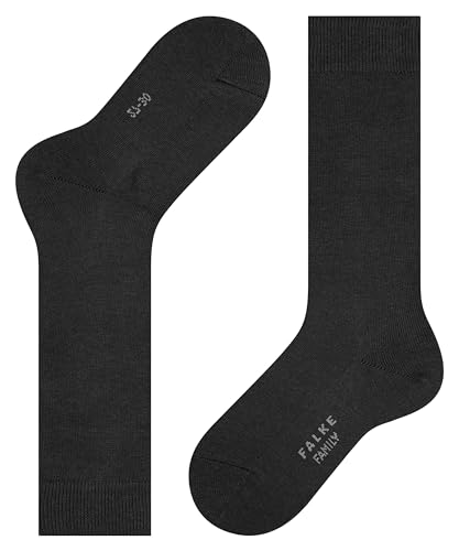 FALKE Unisex Kinder Kniestrümpfe Family K KH Baumwolle lang einfarbig 1 Paar, Schwarz (Black 3000), 27-30 von FALKE