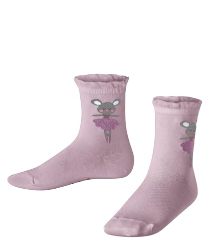 FALKE Unisex Kinder Kurzsocken Ballerina Mouse K SSO Baumwolle gemustert 1 Paar, Rosa (Thulit 8663), 35-38 von FALKE