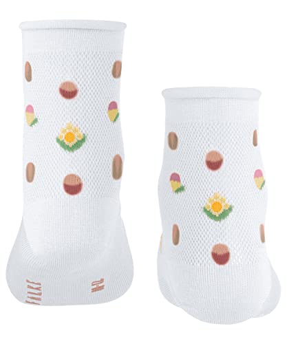 FALKE Unisex Kinder Kurzsocken Dotted Flower K SSO Lyocell gemustert 1 Paar, Weiß (White 2000), 23-26 von FALKE