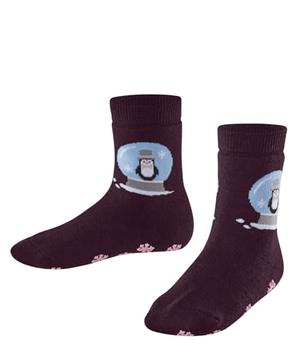 FALKE Unisex Kinder Little Snow Globes K HP Baumwolle Wolle Rutschhemmende Noppen 1 Paar Stoppersocken, Rot (Merlot 8005), 35-38 von FALKE