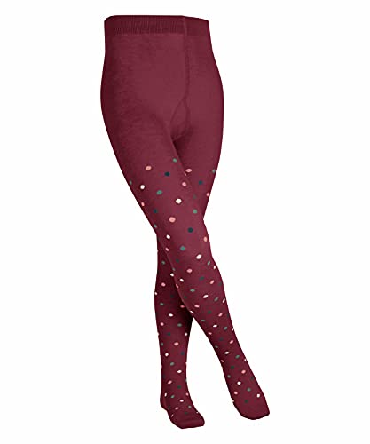 FALKE Unisex Kinder Strumpfhose Multidot K TI Baumwolle dick gemustert 1 Stück, Rot (Ruby 8830), 80-92 von FALKE