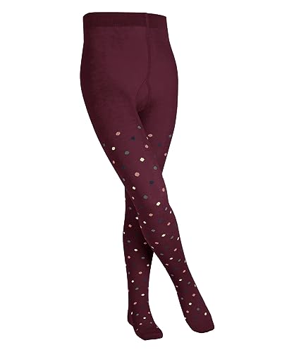 FALKE Unisex Kinder Strumpfhose Multidot K TI Baumwolle dick gemustert 1 Stück, Rot (Ruby 8830), 80-92 von FALKE