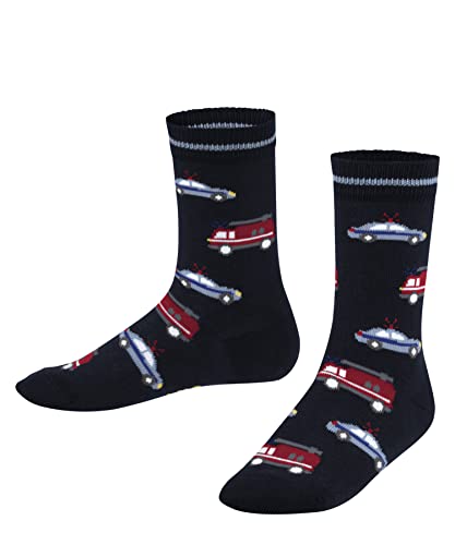 FALKE Unisex Kinder Socken Police and Fire Cars K SO Baumwolle gemustert 1 Paar, Blau (Marine 6120) neu - umweltfreundlich, 23-26 von FALKE