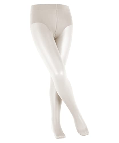 FALKE Unisex Kinder Strumpfhose Pure Matt 30 DEN K Ti transparent einfarbig 1 Stück, Weiß Off-White 2059, 134-146 von FALKE