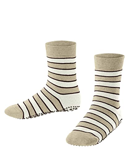 FALKE Unisex Kinder Hausschuh-Socken Simple Stripes K HP Baumwolle rutschhemmende Noppen 1 Paar, Beige (Sand Melange 4650) neu - umweltfreundlich, 31-34 von FALKE