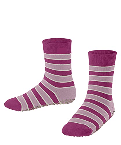 FALKE Unisex Kinder Hausschuh-Socken Simple Stripes K HP Baumwolle rutschhemmende Noppen 1 Paar, Rosa (Gloss 8550) neu - umweltfreundlich, 31-34 von FALKE