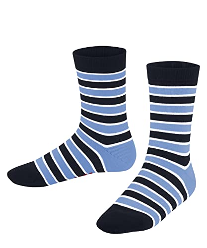 FALKE Unisex Kinder Socken Simple Stripes K SO Baumwolle gemustert 1 Paar, Blau (Marine 6120), 31-34 von FALKE