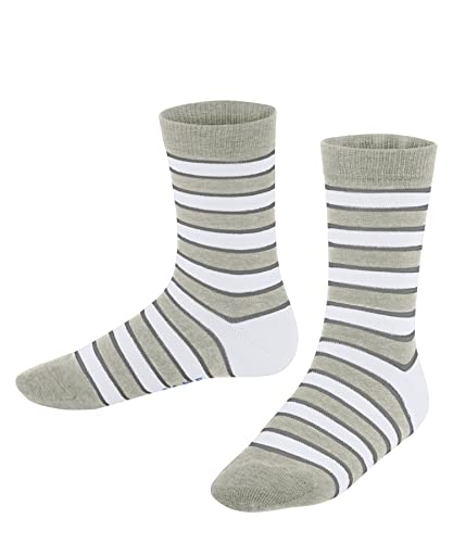 FALKE Unisex Kinder Socken Simple Stripes K So Baumwolle gemustert 1 Paar, Grau Storm Grey 3820, 31-34 von FALKE