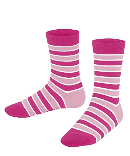 FALKE Unisex Kinder Socken Simple Stripes K SO Baumwolle gemustert 1 Paar, Rosa (Gloss 8550), 19-22 von FALKE