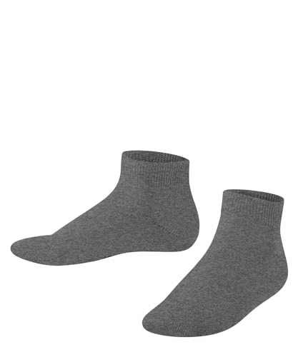 FALKE Unisex Kinder Sneakersocken Family K Sn nachhaltige Baumwolle kurz einfarbig 1 Paar, Grau Light Grey Melange 3390, 31-34 von FALKE
