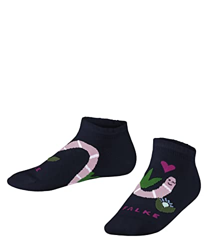 FALKE Unisex Kinder Sneakersocken Funny Worm K SN Baumwolle kurz gemustert 1 Paar, Blau (Marine 6120), 31-34 von FALKE