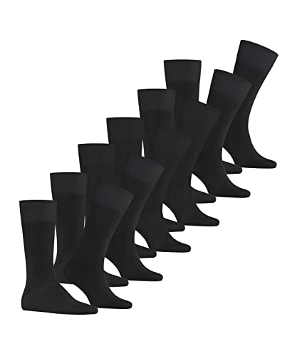 FALKE Herren Socken Happy 6-Pack M SO Baumwolle einfarbig 6 Paar, Schwarz (Black 3000), 39-42 von FALKE