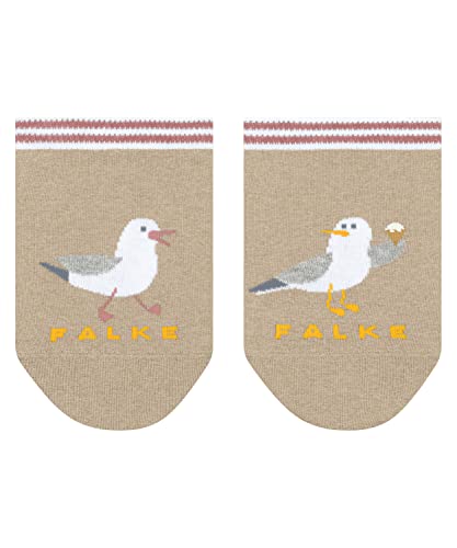 FALKE Unisex Kinder Sneakersocken Seagull Icecream K SN Baumwolle kurz gemustert 1 Paar, Beige (Sand Melange 4650), 35-38 von FALKE