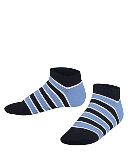 FALKE Unisex Kinder Sneakersocken Simple Stripes K Sn Baumwolle kurz gemustert 1 Paar, Blau Marine 6120, 35-38 von FALKE