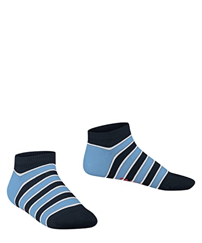 FALKE Unisex Kinder Sneakersocken Simple Stripes K SN Baumwolle kurz gemustert 1 Paar, Blau (Marine 6120), 35-38 von FALKE