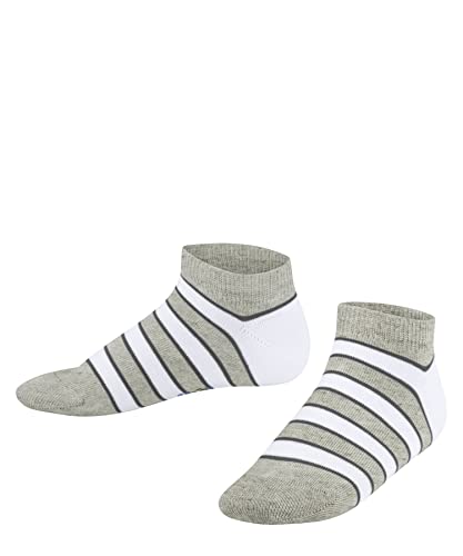 FALKE Unisex Kinder Sneakersocken Simple Stripes K Sn Baumwolle kurz gemustert 1 Paar, Grau Storm Grey 3820, 31-34 von FALKE