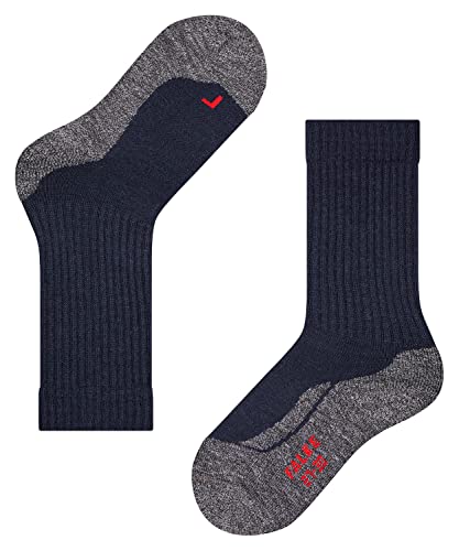 FALKE Unisex Kinder Socken Active Warm K SO Wolle dick atmungsaktiv 1 Paar, Blau (Marine 6120), 23-26 von FALKE