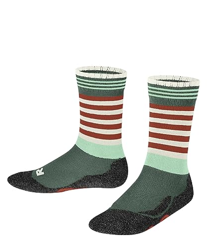 FALKE Unisex Kinder Socken Active Frog Wolle dick atmungsaktiv 1 Paar, Grün (Dark Jade 7248), 19-22 von FALKE