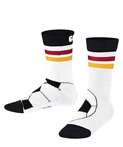 FALKE Unisex Kinder Socken Active Soccer K SO Baumwolle gemustert 1 Paar, Weiß (White 2002), 23-26 von FALKE