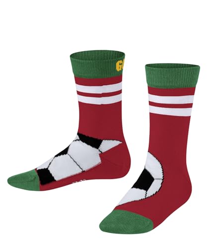 FALKE Unisex Kinder Socken Active Soccer K So Baumwolle Funktionsmaterial dünn atmungsaktiv gemustert 1 Paar, Rot Red 8009, 39-42 von FALKE