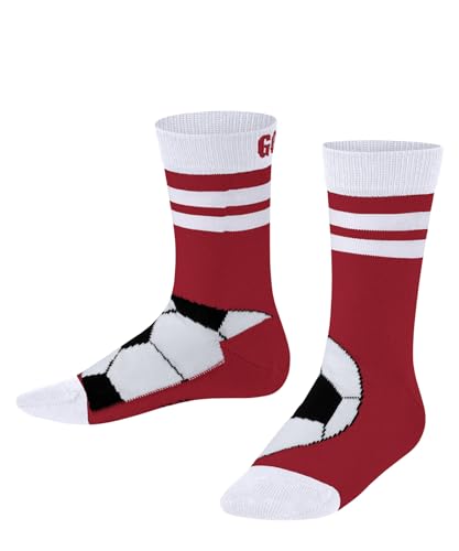 FALKE Unisex Kinder Socken Active Soccer K So Baumwolle Funktionsmaterial dünn atmungsaktiv gemustert 1 Paar, Rot Lipstick 8000, 31-34 von FALKE