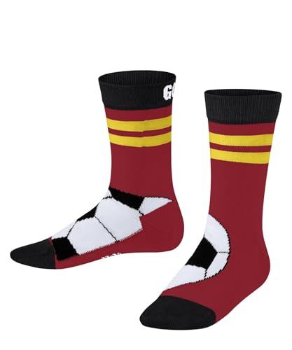 FALKE Unisex Kinder Socken Active Soccer K So Baumwolle Funktionsmaterial dünn atmungsaktiv gemustert 1 Paar, Rot Sporty Red 8003, 39-42 von FALKE