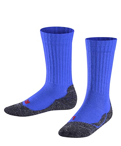 FALKE Unisex Kinder Socken Active Warm K So Wolle Funktionsmaterial dick atmungsaktiv einfarbig 1 Paar, Blau Cobalt Blue 6054, 39-42 von FALKE