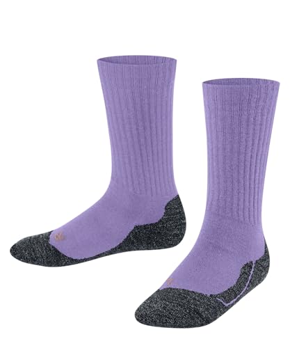 FALKE Unisex Kinder Active Warm K SO Wolle Funktionsmaterial dick atmungsaktiv 1 Paar Socken, Lila (Light Lilac 6819), 19-22 von FALKE
