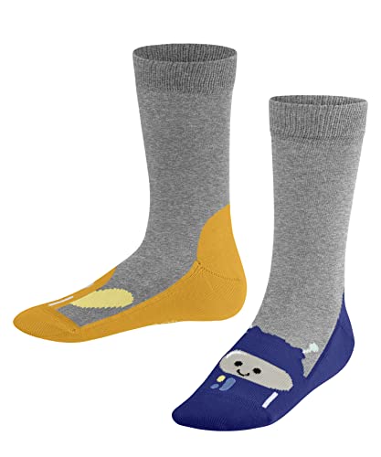 FALKE Unisex Kinder Socken Bubble Robots K SO Baumwolle gemustert 1 Paar, Grau (Light Grey 3400), 19-22 von FALKE