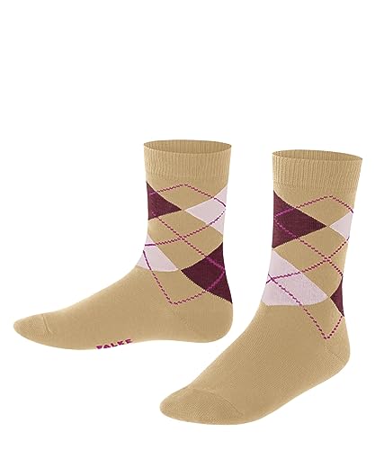 FALKE Unisex Kinder Socken Classic Argyle, Nachhaltige Baumwolle, 1 Paar, Beige (Desert 4710), 27-30 von FALKE