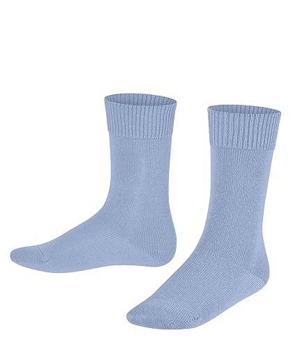FALKE Unisex Kinder Socken Comfort Wool Wolle einfarbig 1 Paar, Blau (Crystal Blue 6290), 19-22 von FALKE