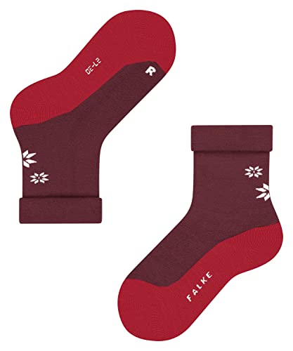 FALKE Unisex Kinder Socken Cosy Snowflakes K SO Baumwolle gemustert 1 Paar, Rot (Merlot 8117), 23-26 von FALKE