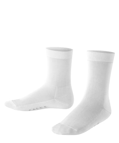 FALKE Unisex Kinder Socken Cotton Finesse K SO Baumwolle einfarbig 1 Paar, Weiß (White 2000), 23-26 von FALKE