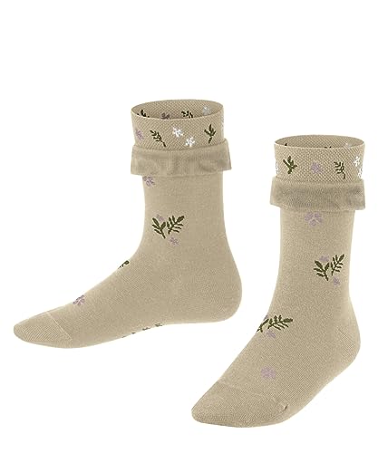 FALKE Unisex Kinder Socken Country Flower K SO Baumwolle Wolle gemustert 1 Paar, Beige (Beige Melange 4083), 23-26 von FALKE