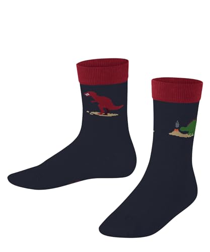 FALKE Unisex Kinder Socken Dinosaurs K SO Baumwolle gemustert 1 Paar, Blau (Space Blue 6116), 27-30 von FALKE