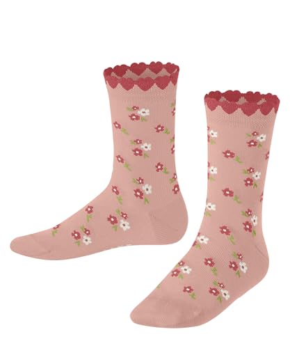 FALKE Unisex Kinder Socken Ditsy Flowers K So Baumwolle gemustert 1 Paar, Rosa Peach Perl 8483, 27-30 von FALKE