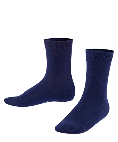 FALKE Unisex Kinder Socken Family K SO Baumwolle einfarbig 1 Paar, Blau (Dark Marine 6170), 19-22 von FALKE