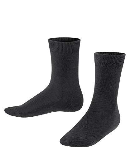 FALKE Unisex Kinder Socken Family K SO Baumwolle einfarbig 1 Paar, Schwarz (Black 3000), 19-22 von FALKE