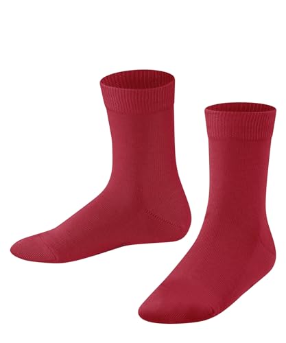 FALKE Unisex Kinder Socken Family K SO nachhaltige biologische Baumwolle einfarbig 1 Paar, Rot (Lipstick 8000) neu - umweltfreundlich, 27-30 von FALKE