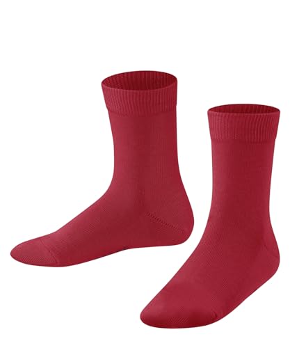 FALKE Unisex Kinder Socken Family K SO nachhaltige biologische Baumwolle einfarbig 1 Paar, Rot (Lipstick 8000) neu - umweltfreundlich, 31-34 von FALKE