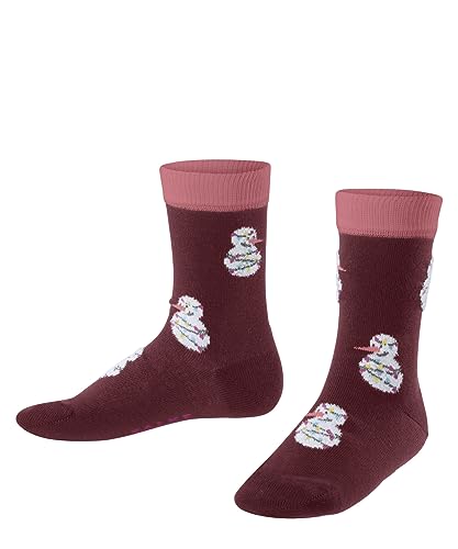 FALKE Unisex Kinder Socken Funny Snowmen K SO Baumwolle gemustert 1 Paar, Rot (Ruby 8830), 19-22 von FALKE