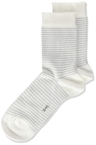 FALKE Unisex Kinder Socken Glitter Stripe, Baumwolle, 1 Paar, Weiß (White 2000), 23-26 von FALKE