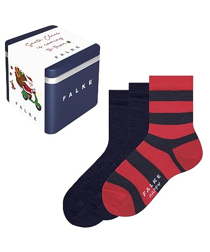 FALKE Unisex Kinder Socken Happy 3-Pack Giftbox K SO Baumwolle gemustert 3 Paar, Mehrfarbig (Sortiment 0080), 27-30 von FALKE