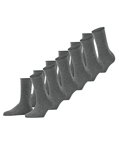 FALKE Damen Socken Happy Multipack W So Baumwolle einfarbig 6 Paar, Grau Light Grey Melange 3390, 35-38 von FALKE