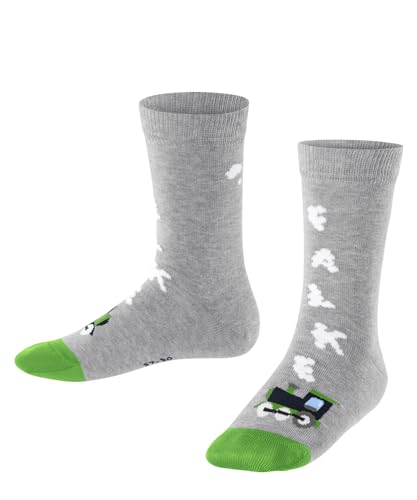 FALKE Unisex Kinder Socken Happy Locomotive K SO Baumwolle gemustert 1 Paar, Grau (Lt. Heather 3223), 35-38 von FALKE