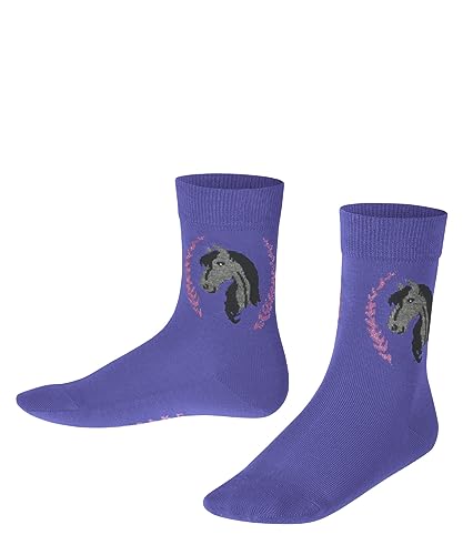 FALKE Unisex Kinder Socken Horse, Nachhaltige Baumwolle, 1 Paar, Lila (Blue Iris 8316), 19-22 von FALKE