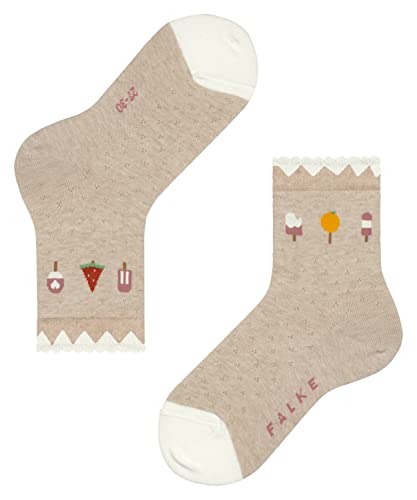 FALKE Unisex Kinder Socken Ice Cream K SO Baumwolle gemustert 1 Paar, Beige (Sand Melange 4650), 35-38 von FALKE