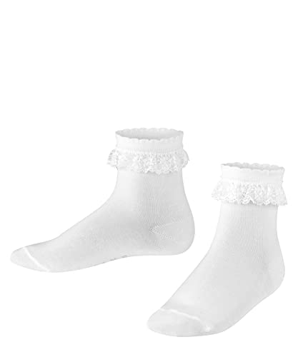 FALKE Unisex Kinder Socken Romantic Lace K SO Baumwolle einfarbig 1 Paar, Weiß (White 2000), 31-34 von FALKE