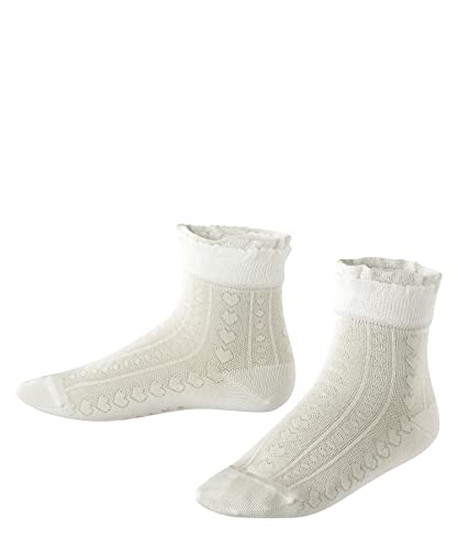 FALKE Unisex Kinder Socken Romantic Net K SO Baumwolle einfarbig 1 Paar, Weiß (Off-White 2040), 23-26 von FALKE